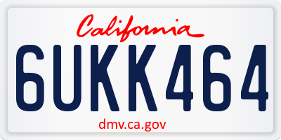 CA license plate 6UKK464