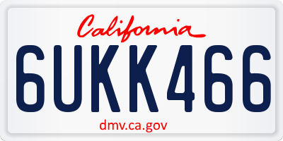 CA license plate 6UKK466