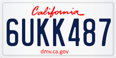 CA license plate 6UKK487