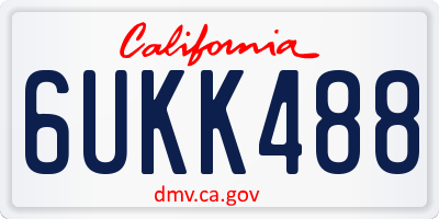CA license plate 6UKK488