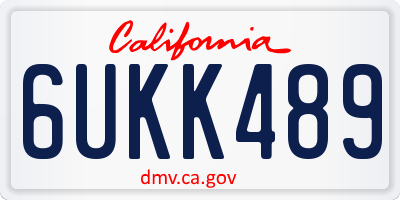 CA license plate 6UKK489