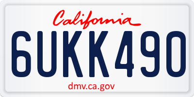 CA license plate 6UKK490