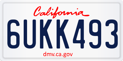 CA license plate 6UKK493