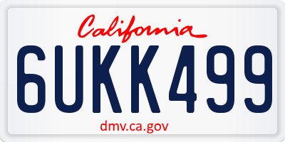 CA license plate 6UKK499
