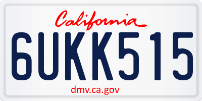 CA license plate 6UKK515