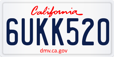 CA license plate 6UKK520