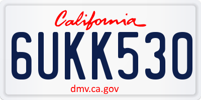 CA license plate 6UKK530
