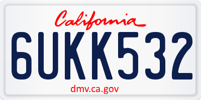 CA license plate 6UKK532