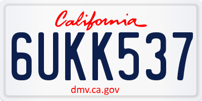 CA license plate 6UKK537