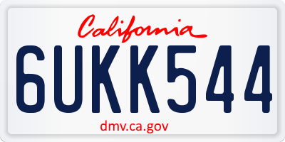 CA license plate 6UKK544