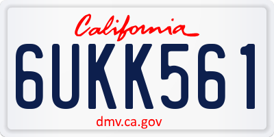 CA license plate 6UKK561
