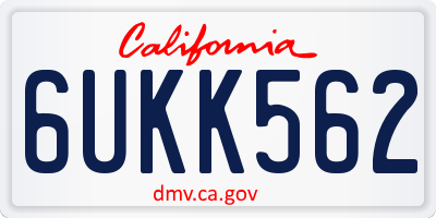 CA license plate 6UKK562