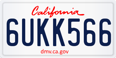 CA license plate 6UKK566