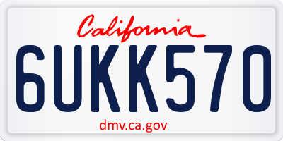 CA license plate 6UKK570