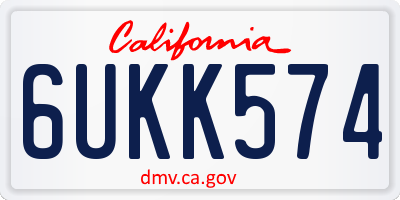 CA license plate 6UKK574