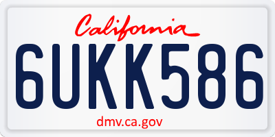 CA license plate 6UKK586