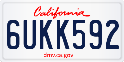 CA license plate 6UKK592