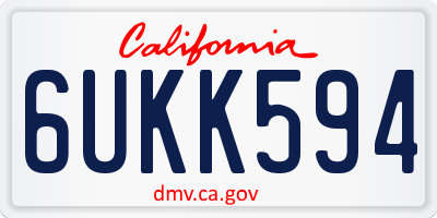 CA license plate 6UKK594