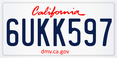 CA license plate 6UKK597