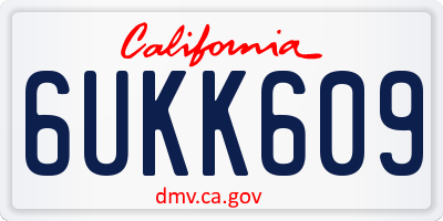 CA license plate 6UKK609