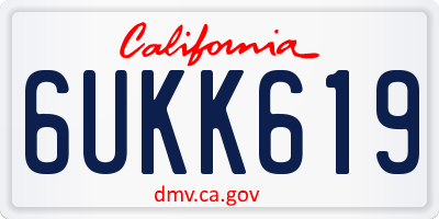 CA license plate 6UKK619