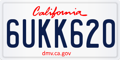 CA license plate 6UKK620