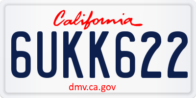 CA license plate 6UKK622