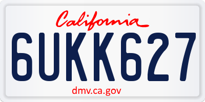 CA license plate 6UKK627