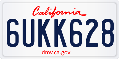 CA license plate 6UKK628