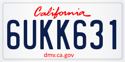 CA license plate 6UKK631