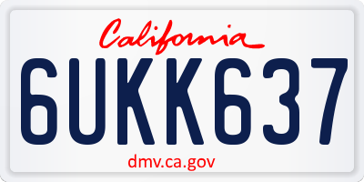 CA license plate 6UKK637