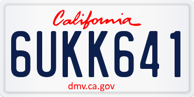 CA license plate 6UKK641