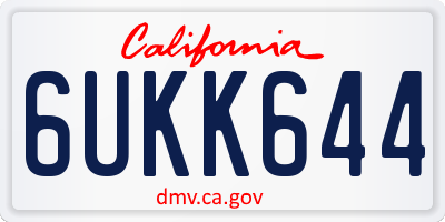 CA license plate 6UKK644