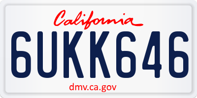 CA license plate 6UKK646