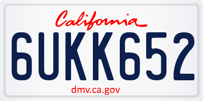 CA license plate 6UKK652
