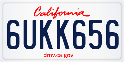 CA license plate 6UKK656
