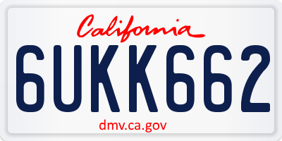 CA license plate 6UKK662