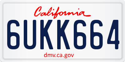 CA license plate 6UKK664