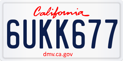 CA license plate 6UKK677