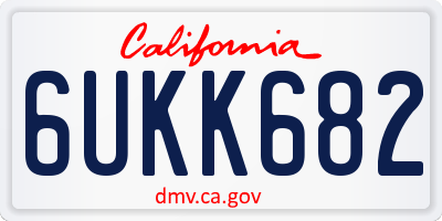 CA license plate 6UKK682