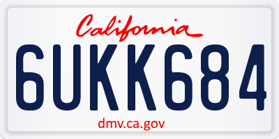 CA license plate 6UKK684