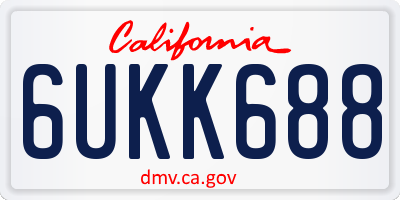 CA license plate 6UKK688