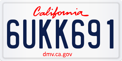 CA license plate 6UKK691