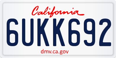 CA license plate 6UKK692