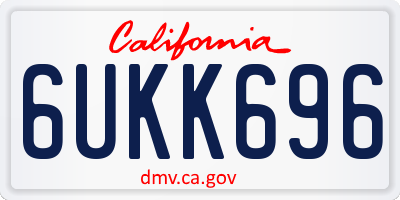 CA license plate 6UKK696