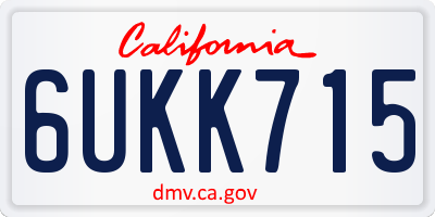CA license plate 6UKK715