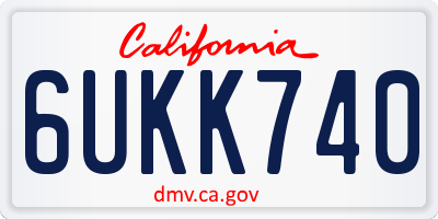 CA license plate 6UKK740