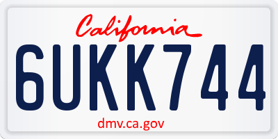 CA license plate 6UKK744