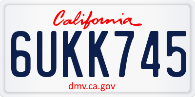 CA license plate 6UKK745