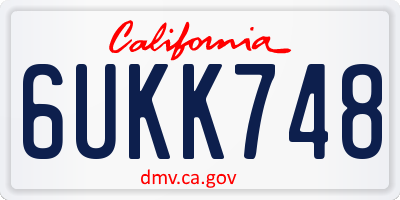 CA license plate 6UKK748